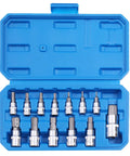 Solid As Rock 13 Piece Metric Hex Bit Socket Set Featuring Drop Forged S2 Steel And Chrome Drives With Rust Proof Coating in blue case.