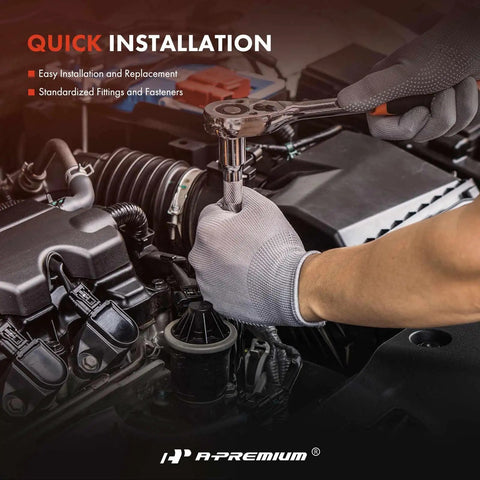 Mechanic Installing Audi A6 Quattro 2009 2010 2011 V6 3 L Coolant Radiator Pipe Water Hose Replacement, OEM Fit