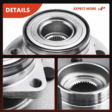 Front Wheel Bearing And Hub Assembly With ABS For Dodge Ram 1500 2000 2001 4WD And 2-Wheel ABS Only 5-Lug up-close view