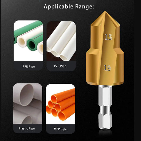 Get The Right Tool For Any Plumbing Gig With These BonZEBU Pipe Reamer Bits. High Carbon Steel Hex Shank Step Drill Kit Fits 19mm 24mm And 31mm PPR Pipes Perfectly For Hot Water Expansion Jobs That Need Reliable Heat Resistant Performance Every Time You. Applicable range for PPR, PVC, plastic and MPP pipes, 15 and 19mm bit