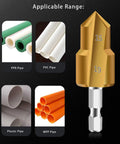 Heavy Duty PPR Pipe Reamer Bits Set 3 Pieces High Carbon Steel Step Drill Expander Kit For PVC Fitting With Hex Shank 19mm And 24mm Sizes, pipe use chart