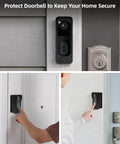 Adjustable Doorbell Mount For Blink Video Doorbell Camera 2nd Gen No Drill Adhesive Or Included Hardware Renters Friendly Easy To Install Anti Theft Bracket Black shown installed on doors