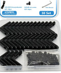 30 Sets 2020 Aluminum Extrusion Hardware Connectors with screws and wrench, includes 30 black corner brackets and 62 T nuts for 8020 rails.