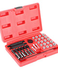 Premium Glow Plug Thread Repair Kit Set 33 Pieces Durable High Grade Steel Diesel Cylinder Head Tool For Engine Fix And Fast Restore in red case