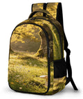 Mossy Forest Mushroom Printed Unisex Backpack Large Capacity Durable Polyester Daypack Breathable Everyday Carry