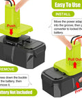 Beefed-Up 18V Power Wheel Adapter with 30A Fuse, silicone copper wiring, and 14-gauge terminals, installation instructions visible