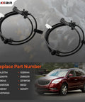 Direct Swap Pair Of Rear Abs Wheel Speed Sensors Left And Right Compatible With Chevy Traverse Buick Enclave Gmc Acadia 2009 To 2017 displayed against car background.