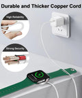 Slick Magnetic Wireless Charging Cable Featuring Fast Reliable Secure Power Delivery Via Standard Type C Foolproof Design Built Tough For Daily Grind With Broad Smartwatch Compatibility Zero Hassle Tech Essential charging smartwatch with thick copper cord.