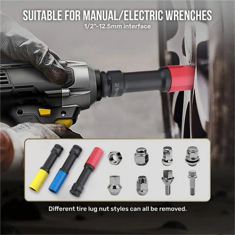 3-Piece 1/2-Inch Drive Deep Impact Socket Kit With 17 19 And 21mm Hex Bits For Auto Repair That Keeps You Moving Fast In The Shop Or On The Road Without Breaking The Bank, 21mm socket on impact wrench