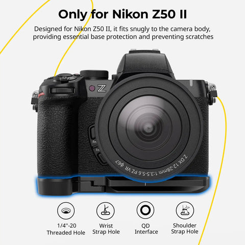 Z50 II Base Plate For Nikon Z50 II Aluminum Alloy Bottom Mount Plate With Arca Swiss Quick Release And Strap Holes