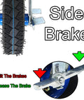 Beefy Heavy Duty Caster Wheels For Carts, Workbenches And Trolleys showing side brake and rubber tread