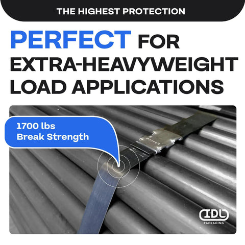 Beefed-Up Heavy Duty Steel Strapping Kit With 3/4 Inch By 300 Foot Coil, 1700 Lbs Break Strength, securing pipes