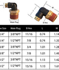 Quarter Inch DOT Air Hose 90 Degree Elbow Fittings Two Pack Quick Connect Fittings PTC PTCR Composite Brass Connector