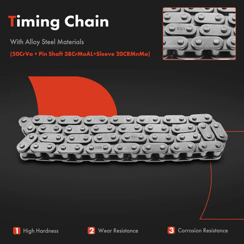 Engine Timing Chain Kit With Tensioner For OHV V8 Engines 4.3L 4.8L 5.3L 6.0L 6.2L Direct Fit Compatible With Chevy GMC Hummer