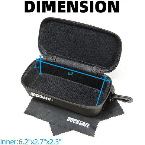 Dimensions of Large EVA Safety Glasses Case With Reinforced Belt Clip Pack Of 2 Semi Hard Shell Eyewear Protection Storage