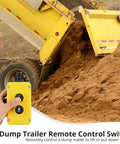 Durable 12 Volt Dump Trailer Remote Control With Up Down Switch For Tippers And Hoists Compact Hydraulic Button in use with dump trailer