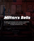 MB 25H Driveway Signal Hose system with Milton's Bells branding in a garage setting, vehicle interiors visible in foreground.