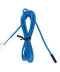 Coil Temperature Sensor 74 Inch Blue With 2 Pin Connector 337-60406-02, shown coiled with black tip and white connector.