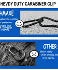 Comparison of black heavy duty carabiner clips on water droplets background versus old, rusted clip on rocks. 20 Pack Heavy Duty Carabiner Clips 1.57 Inch Snap Hooks Quick Link Buckles For Fishing Camping Hammocks Dog Leashes 110 Lb Capacity Black Perfect For Gear Organization And Rugged Outdoor Adventures.