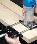 Pro Grade Aluminum Router Fluting Jig With.01mm Precision, 0 To 18mm Adjustment Range, 65mm Length in use in woodworking