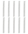 Ten stainless steel compression springs, 0.4 mm wire, 4 mm OD, 50 mm long
