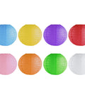 Alt Tag: 8 Inch Colorful Assorted Chinese And Japanese Hanging Paper Lanterns With Metal Frame For Home Lamps Party And Event Decoration 8 Pack
