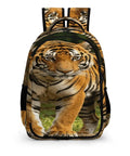 Dope Striped Forest Tiger Print Unisex Backpack With Huge Capacity, Durable Polyester front view on white background