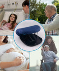 This Portable Electric Seat Lift Assist Helps Elderly Stand Up Easily With Strong Support For Most Couches And Armchairs Allowing You To Feel Confident Rising From Your Favorite Chair At Home with blue cover seen