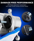 Heavy Duty Brake Pad Spreader Tool For Cars And Light Trucks No Sweat Piston Compressor To Reset Inner Pads And Retract Caliper Pistons Solid Steel Caliper Spreader For Easy Brake Pad Replacement And Maintenance in use, showing compression mechanism with swivel design.