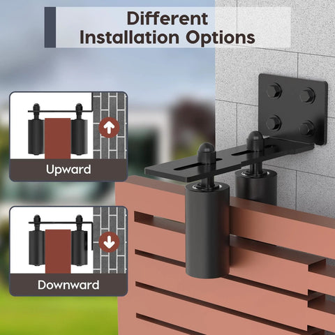 Heavy Duty Sliding Gate Roller Bracket Kit With L Rear Post Steel Bracket for Gates, wall-mounted, dual installation options