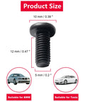 Anti-Theft M5 License Plate Screws 0.8x12mm For BMW And Tesla Black Stainless Steel Car Tag Bolts With Caps, Rustproof Security