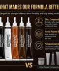 No Sweat Diy Leather Repair Kit For Furniture And Vinyl Self Mixing Compound in black, white, tan, walnut, and chocolate shades.