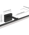 24 Inch LED Modern Matte Black Bathroom Vanity Light Over Mirror Bar With 180 Degree Up Down Adjustment Side View