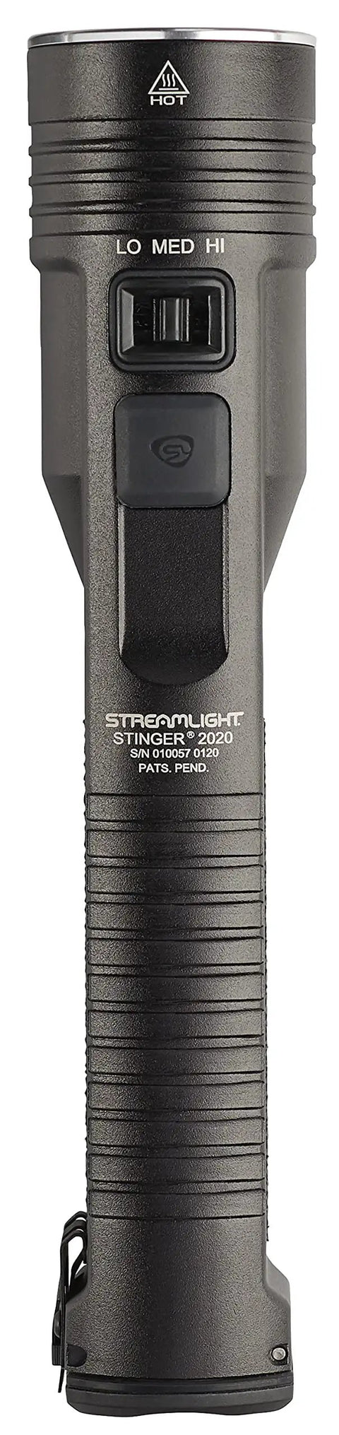 Front view of Stinger High Output LED Duty Flashlight With Piggyback Charging Kit 2000 Lumen 25000 Candela Long Range Beam