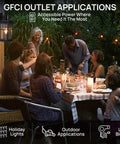 Outdoor Porch Light With Built In GFCI Outlets Dusk To Dawn Motion Sensor And Three Mode Settings For Exterior Wall Mount