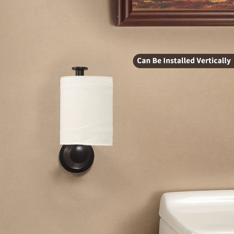 Oil Rubbed Bronze Toilet Paper Holder Wall Mount Rustic Farmhouse Paper Roller Hanger With Anti Fall End Design mounted vertically