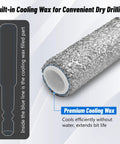 Close-up of 12 Piece Diamond Drill Bit Set With 35mm Extended Diamond Brazed Grinding Surface showing cooling wax core.