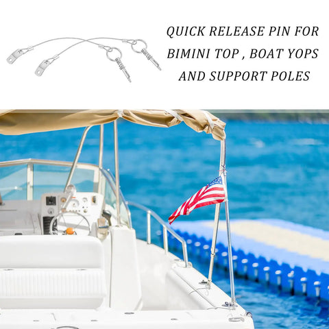 10 Pack One Quarter Inch Quick Release Pins With Lanyard To Prevent Loss For Bimini Tops And Boat Poles 316 Stainless Steel Marine Hardware For Yachts And Sailboats, on boat bimini top