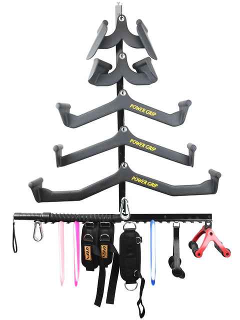 Make Your Garage Gym Setup Look Dope With These Hella Solid Lat Pulldown Bar Storage Hooks Designed To Hold Heavy Weights And Keep Your Workout Zone Totally Tidy - wall-mounted organizer with hooks for gym accessories.