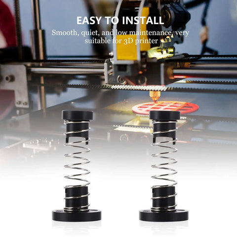 Two Pack Anti Backlash Nut Kit For 3D Printers Stainless Steel Lead Screw Nut For T8 Screws shown in machine setup