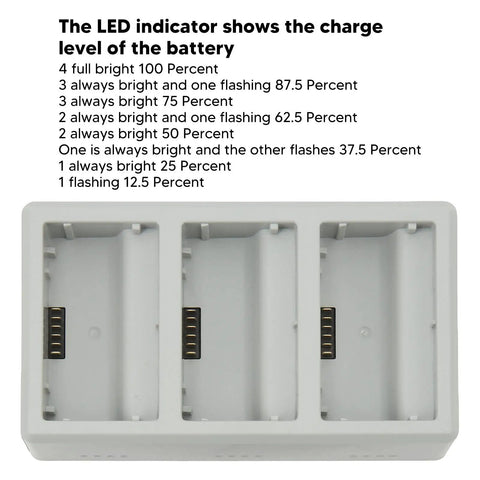 Fast Efficient 3 Way Charging Station For Drone Batteries Charges 3 Batteries Simultaneously From High To Low Power With Smart Power Display