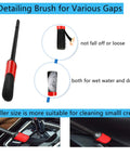 Red detailing brush from Car Interior Duster Kit With Detail Brush And Cleaning Gel For Fast Dust Removal From Vents Dashboards And Speakers