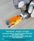 EXFEIN diamond tile hole saw kit, orange 12-piece set for porcelain and marble with core bits and blades