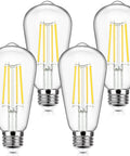 4 Pack Vintage E26 LED Edison Bulbs 100W Equivalent 1400LM High Brightness 8W ST58 Filament Bulbs 5000K Daylight White