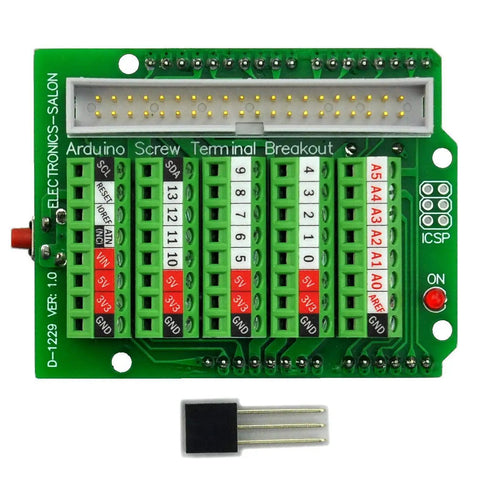 Arduino Screw Terminal Block Breakout Module for Uno R3 soldered 3.5mm pitch 40 pin IDC header