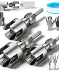4 In 1 Universal Water Pipe Wrench With Threader Set For 1/2 3/4 And 1 Inch Pipes, heavy duty alloy steel tools for plumbing repairs.