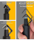 Round Cable Stripper Tool With Adjustable Cutting Depth And 90 Degree Blade, showing use on cable with hand holding tool.