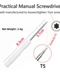 Top Shelf Wallet Replacement Screws Precision Screwdriver And Rock Solid Metal Clip Repair Kit Sweet Deal For Fixing Carbon Fiber Or Aluminum Minimalist Wallets Today, practical manual screwdriver T5 with white handle, 8.3 cm length.