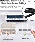 Comparison of clean and dirty air filters with Boss 2500W Handheld Steam Cleaner For Car Detailing And Home Cleaning hose.