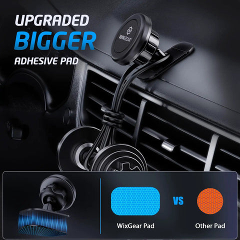 Magnetic Car Mount 2 Pack Universal Stick On Dashboard Phone Holder With Strong Magnets And Swift Snap Technology installed in car
